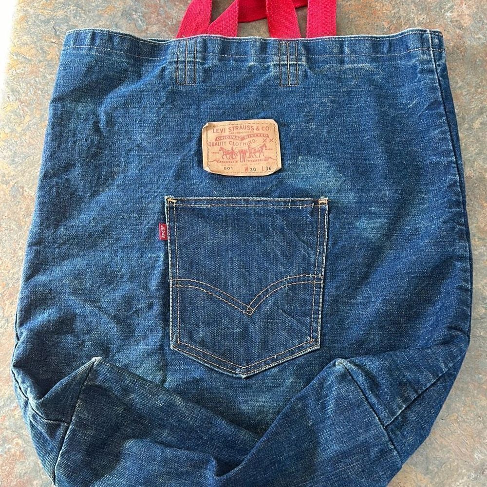 Vintage Levi’s Denim Tote Bag Now! Design San Francisco Levi’s Big E Tote